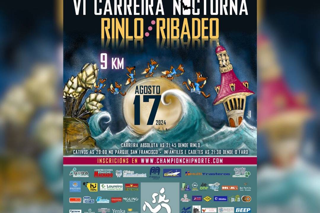 290724 cartel carreira nocturna Rinlo-Ribadeo