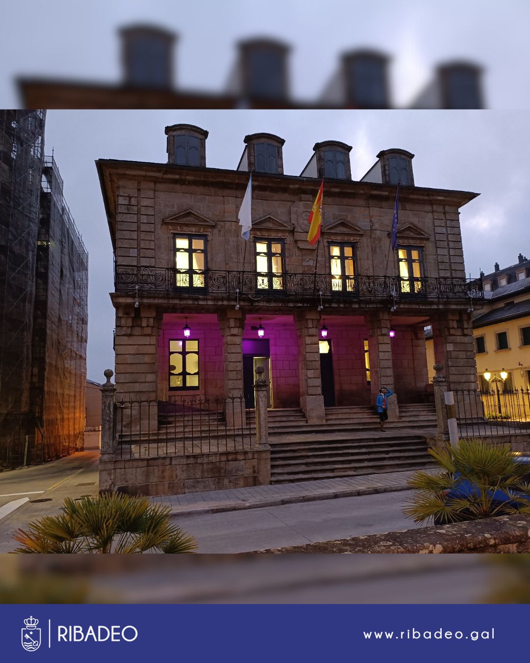 O Pazo de Ibáñez iluminarase de rosa este 19 de outubro, día mundial do cancro de mama.