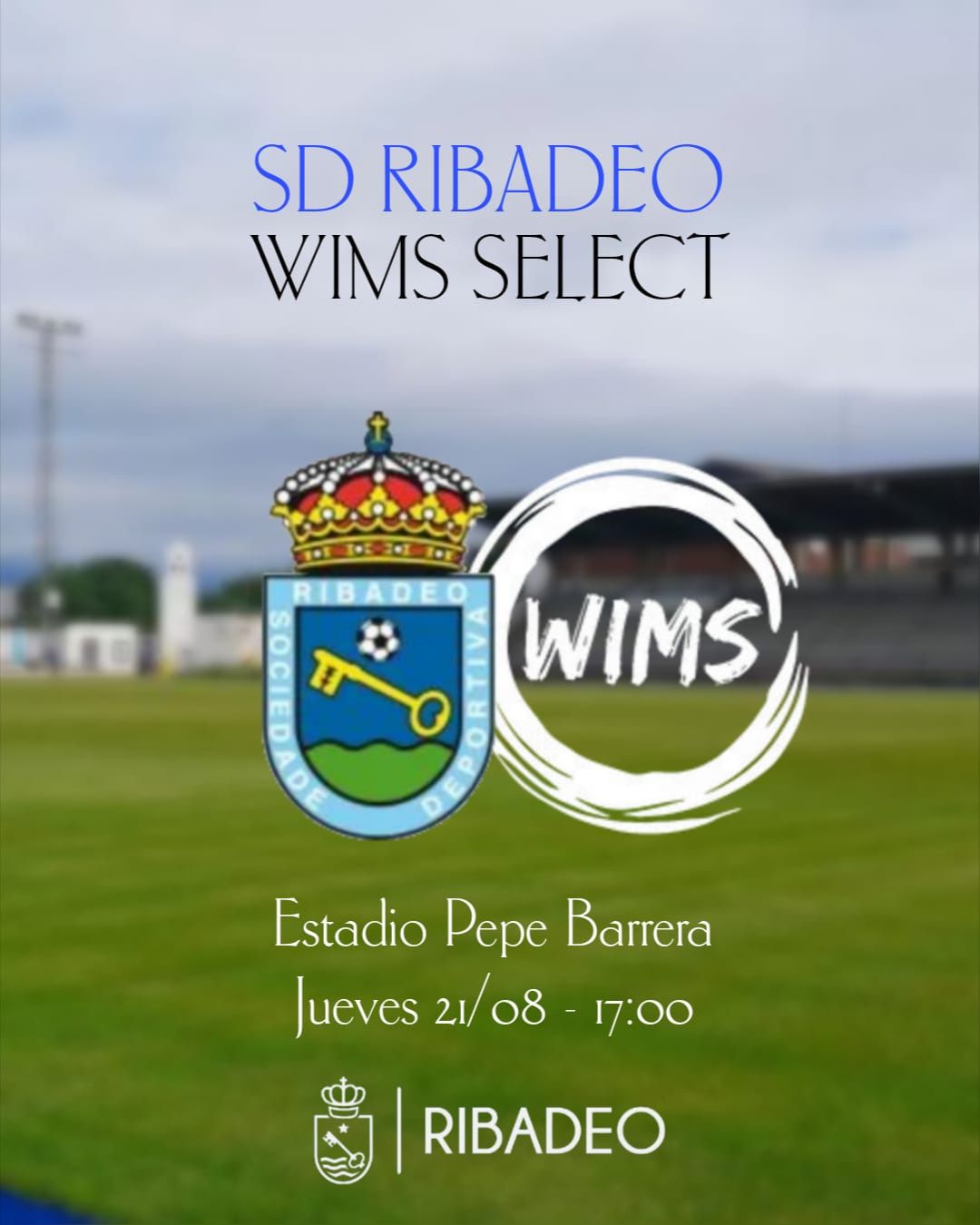 O Pepe Barrera acoller&aacute; o 21 de agosto un partido entre a SD Ribadeo e Wims Select, de Estados Unidos, na categor&iacute;a sub12.