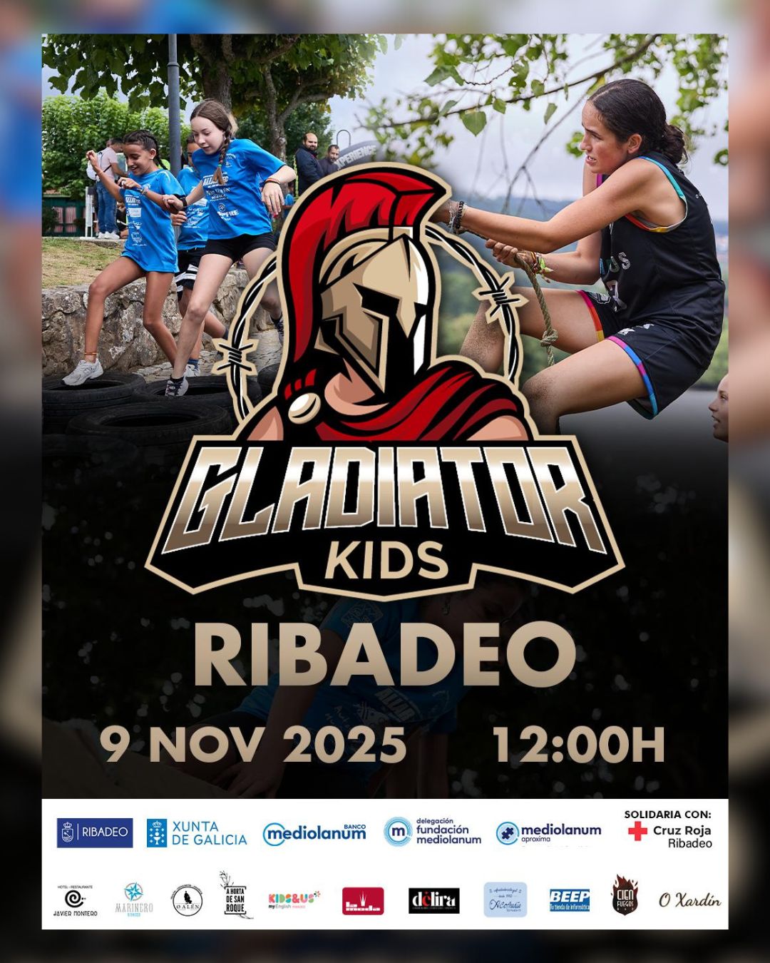 A Gladiator Kids volve a Ribadeo con carácter solidario. A proba de obstáculos infantil celebrarase o próximo 9 de novembro.