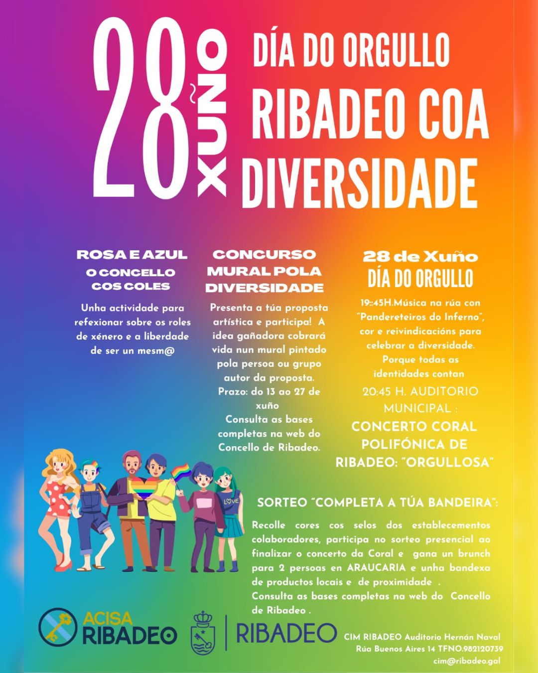 Ribadeo Orgullosa 2025 chega cunha programación diversa, cultural e participativa para celebrar o orgullo LGTBI.