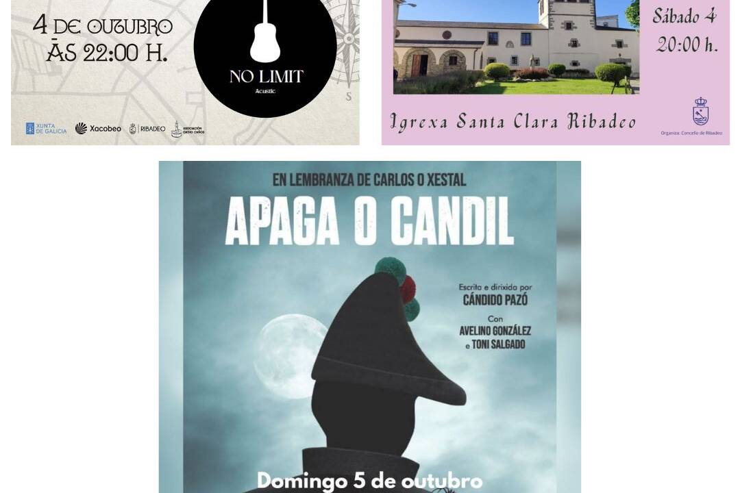 A axenda cultural do outono arrinca en Ribadeo esta fin de semana con música e teatro.
