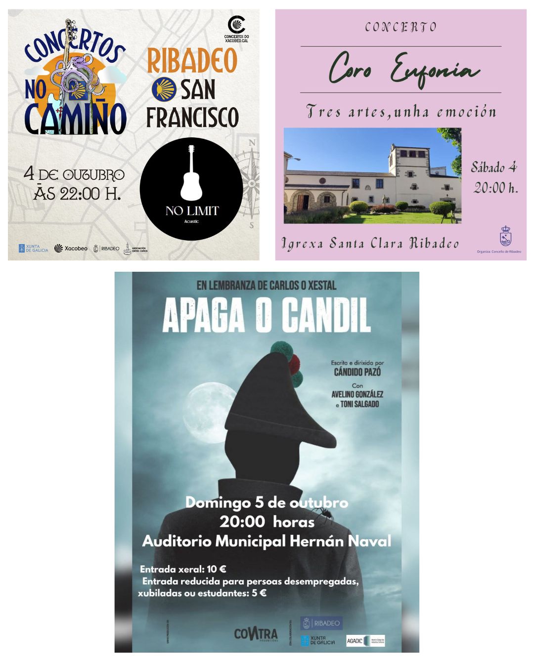 A axenda cultural do outono arrinca en Ribadeo esta fin de semana con música e teatro.