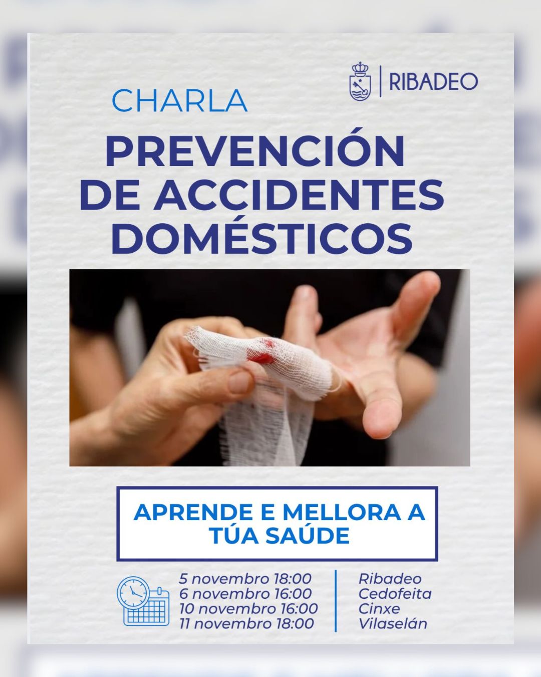 O 5 de novembro da comezo en Ribadeo unha nova edición das charlas sobre saúde do programa Preto de Ti.