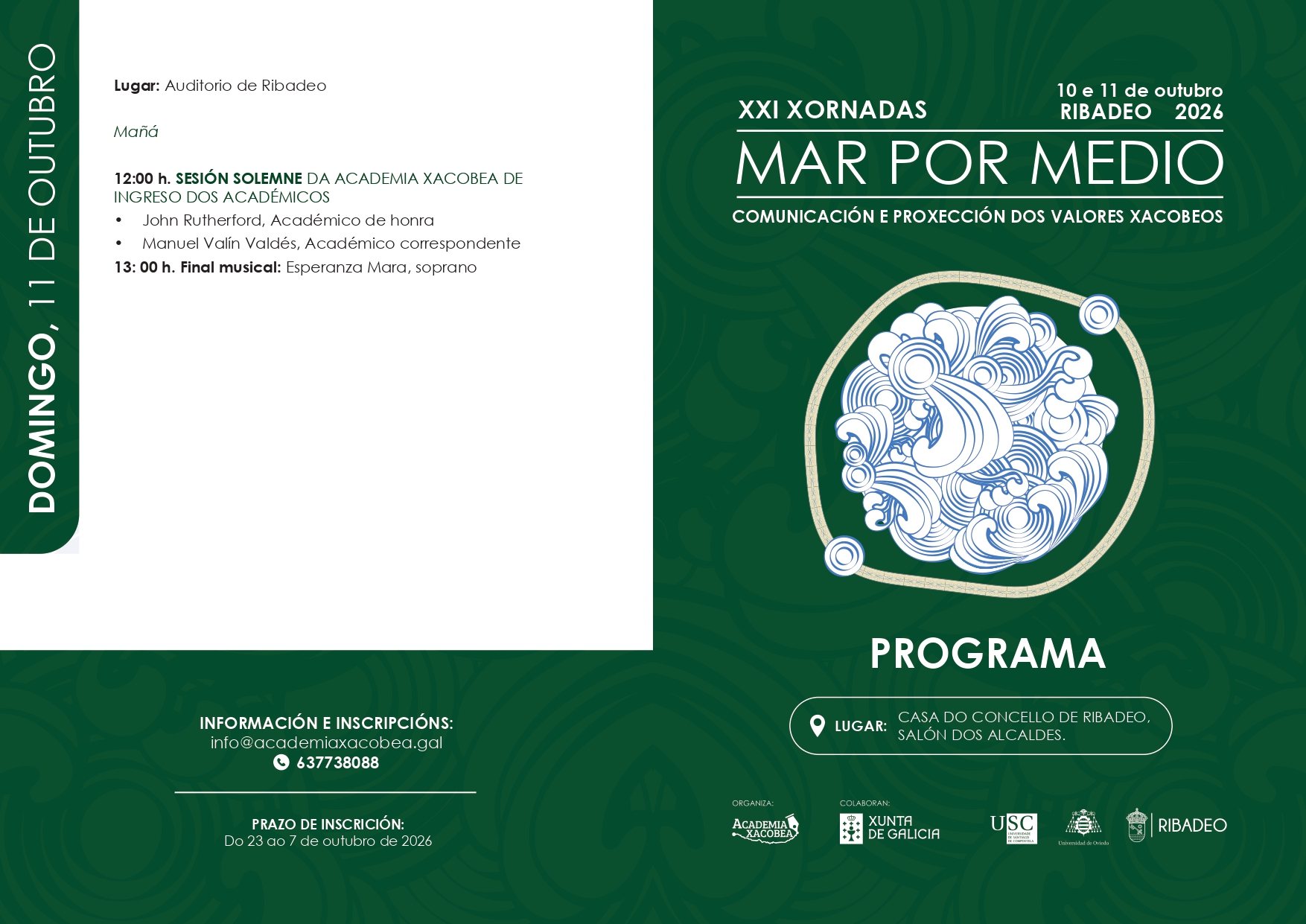 Ribadeo celebra las XXI Jornadas Mar por Medio el 10 y 11 de octubre