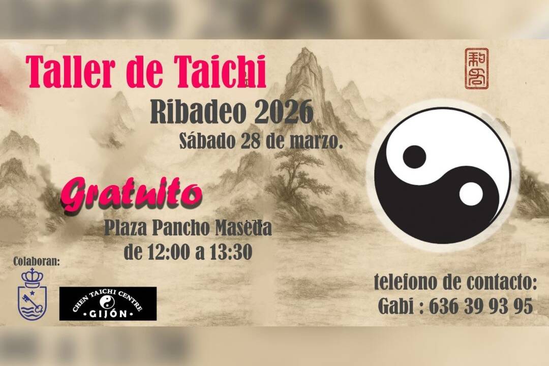 Ribadeo acollerá un taller de taichí este sábado, 28 de marzo.