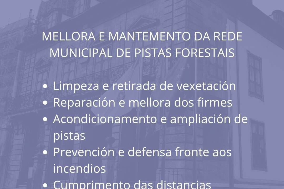 O Concello de Ribadeo actuará na rede municipal de pistas forestais para mellorar a súa conservación e seguridade