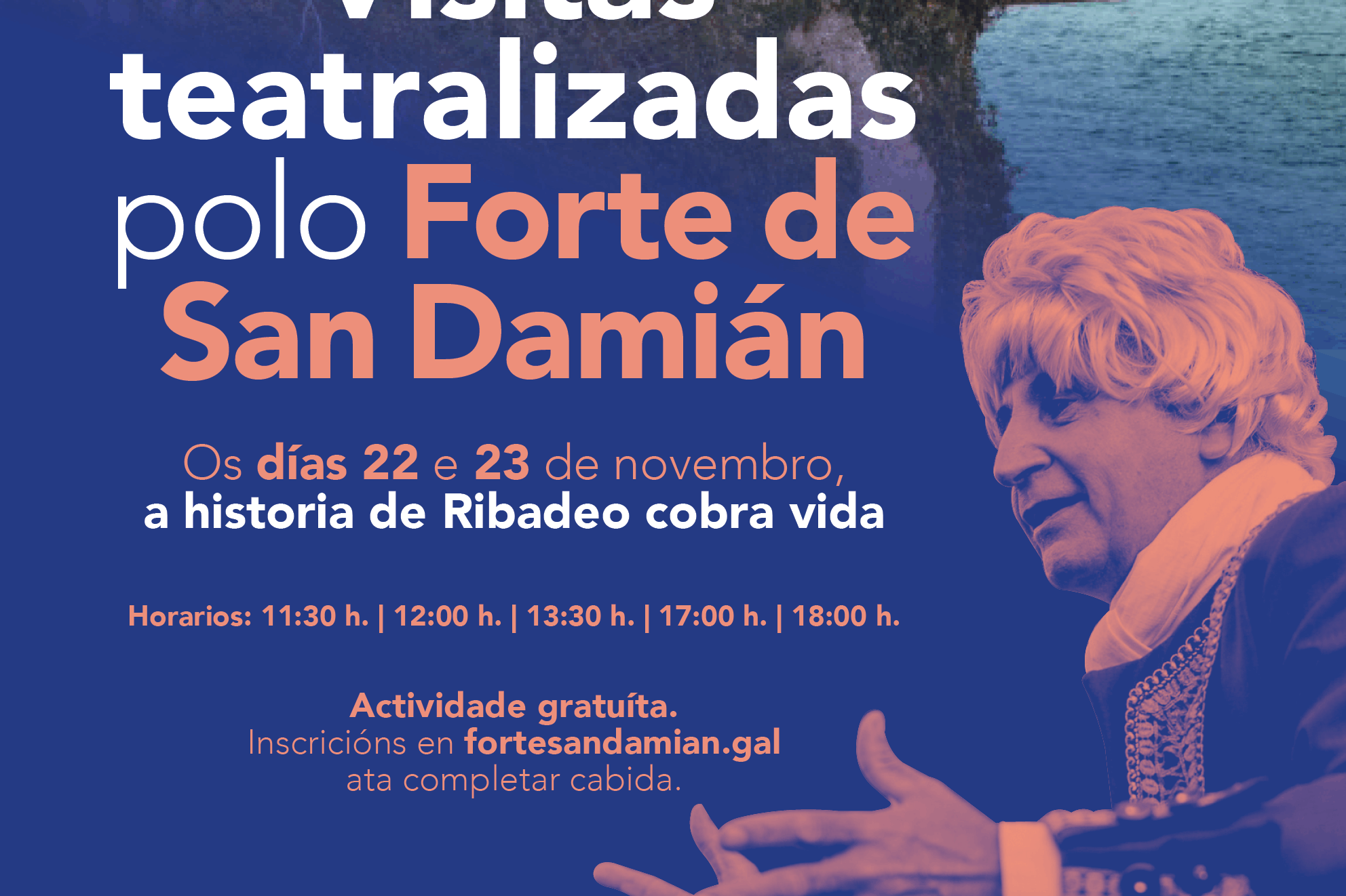 O Concello de Ribadeo presenta novas visitas teatralizadas ao Forte de San Damián dentro do programa Ribadeo Cara ao Mar